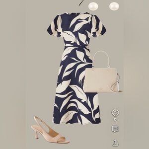 $150 Ann Taylor Leafed Flutter Sleeve Flare Dress sz 10